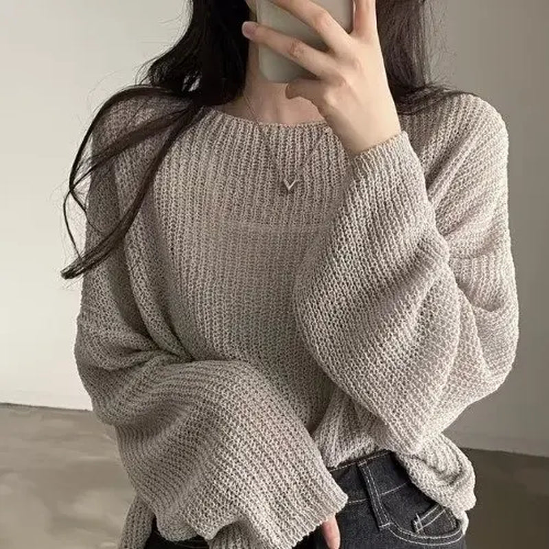 Women'S Thin Ice Silk Knitted Irt Summer 2025 New plus Size Outdoor Wear Sun Protection Versatile Air Conditioning Top